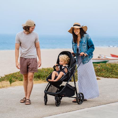 Mompush Wiz 2 in 1 Baby Stroller with Infant Pramette Mode, One Hand Fold Convertible Newborn to Toddler Stroller with Reversible Seat and Large UPF 50+ Canopy