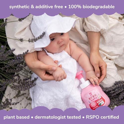 Arau Baby Foam Body Soap Refill, Lavendar Scent, Natural Plant Based Foaming Body Wash for Babies, Infants and Toddlers, Gentle on Sensitive Skin, No Artificial Fragrance or Additives, 15.21 Fl Oz