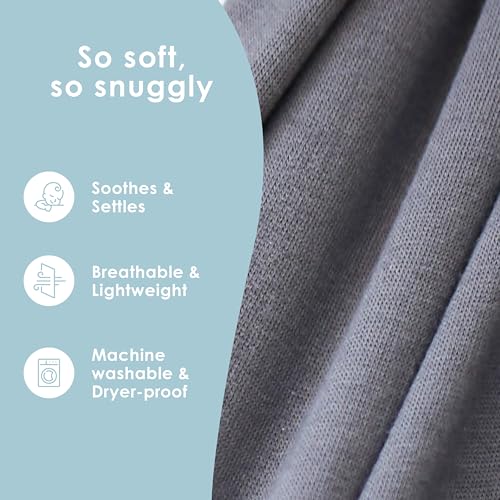 Sleepy Wrap Baby Carrier Newborn to Toddler 7-35 lbs - Lightweight, Breathable Baby Wrap Carrier - Stretchable, Ergonomic Baby Sling Carrier for Hands Free Support and Bonding (Dark Gray)