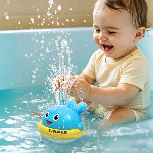 Baby Bath Toys, Light Up Whale Bath Toys for Kids Ages 1-3, Pool Water Toys for Toddlers Bathtub Fountain Toys, Birthday Gifts for 1 2 3 Year Old Boys & Girls