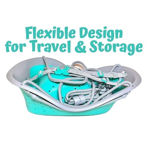 Sweeng Child Swing with Ease Z Adjust Harness Straps, Collapsible and Flexible Design, and Easy Hang Metal Hooks for Patio, Lawn, and Garden, Teal
