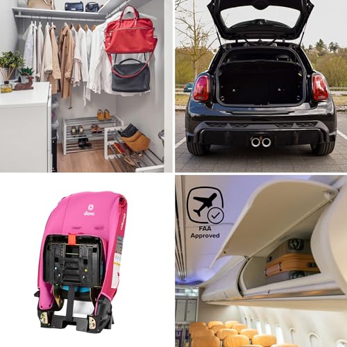 Diono Radian 3R, All-in-One Convertible Car Seat, Rear and Forward Facing, 10 Years 1 Car Seat, Slim Fit 3 Across, Pink Cotton Candy