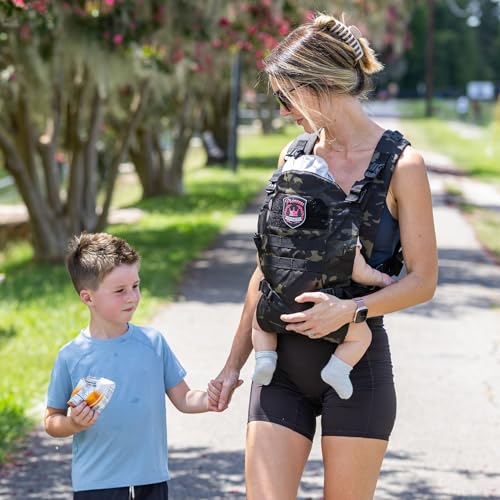 Tactical Baby Gear Tactical Baby Carrier for Dads – Ergonomic, Hip Healthy & Comfortable for Infants and Toddlers (8–33 lbs) (Black Camo)
