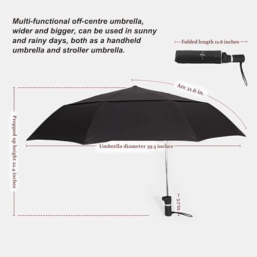 Nakazawa Stroller Umbrella,Umbrella for Stroller,for Sports & Outdoors - Secure Clamp,360-Degree Swivel Adjustable Position for Maximum Sun Protection