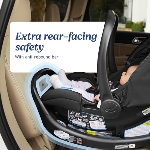 Graco® SnugRide SnugFit Infant Car Seat, Baby Car Seat with Anti Rebound Bar for Extra Safety, No-Rethread Harness, LATCH Equipped Carseat, Baby Essentials, Gift for New Parents, Gotham