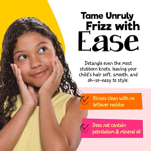 CurlyKids Frizz Control Paste - Anti-Frizz Styling Paste for Curly, Kinky, Coily & Mixed-Texture Hair - Smooth Edges, Tame Flyaways, Maximum Moisture, No Sticky Residue Formula for Kids Haircare, 6oz
