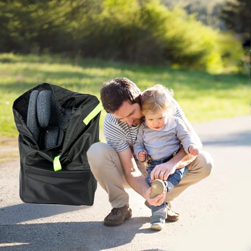 Car Seat Travel Bag for Airplane,Double Waterproof Oxford Gate Check Bags for Most Infant Carseat,Infant Carriers,Booster Seats,with Padded Backpack Shoulder Straps (Car Seat StorageBag, 85x43x43cm)