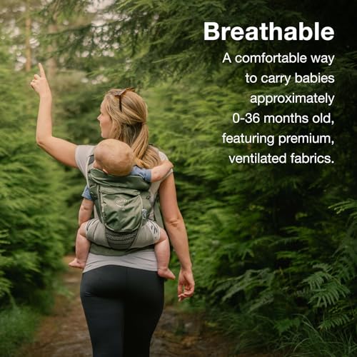 Osprey Poco Soft Convertible Baby Carrier for Newborns - Ergonomic Toddler Sling, Koseret Green