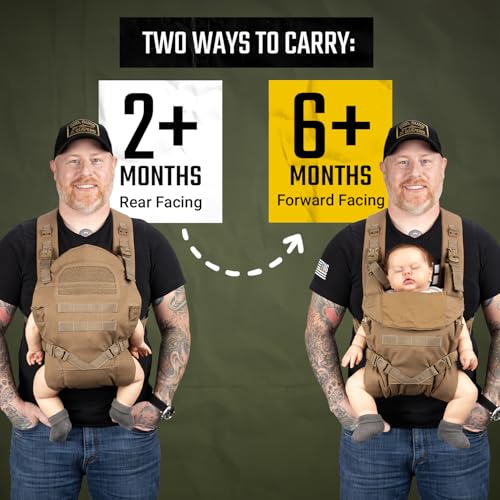 Tactical Baby Gear Tactical Baby Carrier for Dads – Ergonomic, Hip Healthy & Comfortable for Infants and Toddlers (8–33 lbs) (Black Camo)