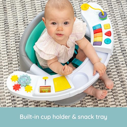 Infantino Music & Lights 3-in-1 Discovery Seat & Booster, Interactive Toddler Seat for Dining Table or Kitchen Chair, Baby Activity Center & Snack Tray, 20 Sounds & Songs, Lightweight Baby Essentials