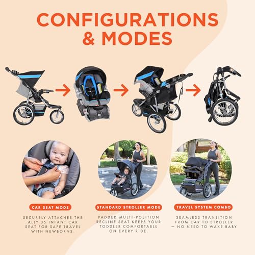 Baby Trend Expedition® Jogger Travel System with EZ Flex-Loc® Infant Car Seat, Millenium Blue