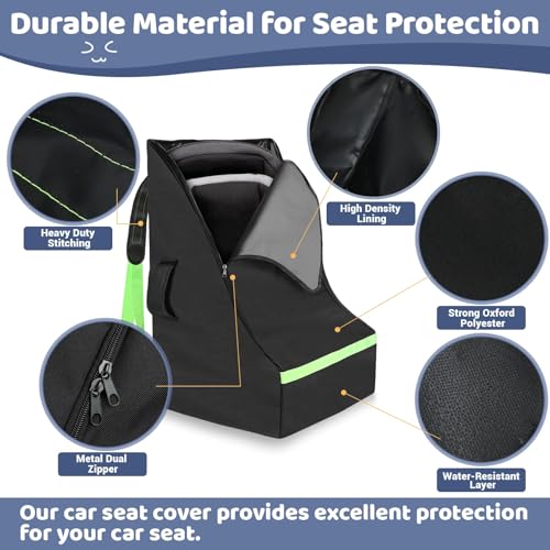 Sublaga Car Seat Bags For Airplane Travel, 600D Thickening Oxford Cloth Durable Car Seat Travel Bag For Air Travel Carseat Cover with Shoulder Straps and 2pcs Luggage Tags For Airplane