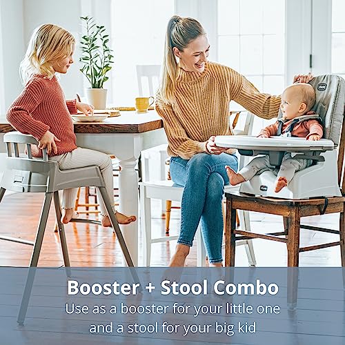 Chicco Stack Hi-Lo 6-in-1 Multi-Use Convertible High Chair, Reclines for Babies and Toddlers, Easy-Clean Baby High Chair Booster Toddler Seat Combo | Sand/Beige