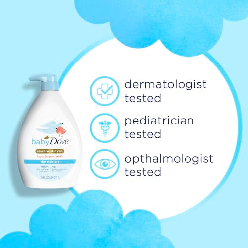 Baby Dove Sensitive Skin Hydrating Body Wash | Tear-Free & Hypoallergenic | Pediatrician Tested | 34oz