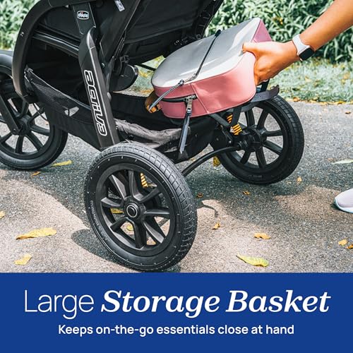 Chicco Activ3 Jogging Stroller Travel System, Activ3 Jogging Stroller with KeyFit 30 Infant Car Seat and Base, Solar/Grey