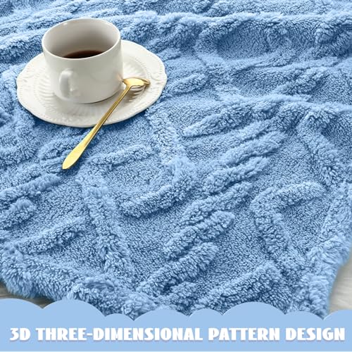 VitalCozy 4 Pcs Fleece Baby Blankets for Boys Girls 3D Soft Plush Warm Baby Receiving Blankets 30" x 40" Cozy Fluffy Infant Toddler Newborn Swaddling Blanket for Crib Nursery Bed(Blue,Green)