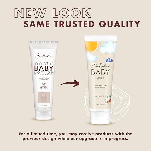 SheaMoisture Baby Lotion 100% Virgin Coconut Oil for Baby Skin Baby Lotion Clear Skin Moisturizer 8 oz