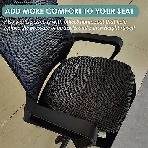 AEROiVi 17.7" L × 16.9" W × 3" H,Car Booster Seat Cushion Raise The Height for Short People Driving, Breathable 3D Air Mesh, 3 Inch Booster Seat, Non-Slip Bottom, Car Seat Pad with Truck,Cars,SUVs