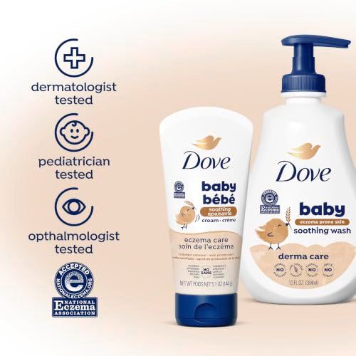 Dove Soothing Cream Eczema Care To Soothe Delicate Baby Skin No Artificial Perfume or Color, Paraben Free, Phthalate Free 5.1 oz