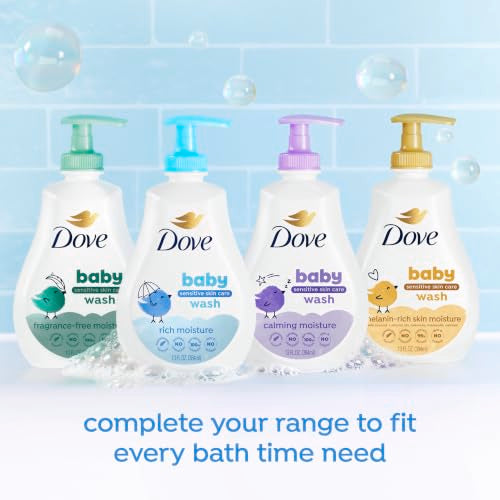 Baby Dove Sensitive Skin Care Baby Wash Calming Moisture For a Calming Baby Bath Wash Hypoallergenic and Tear-Free, Washes Away Bacteria 13 fl oz