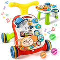 TOY Life 3 in 1 Baby Push Walker and Activity Center, Sit to Stand Walker for Babies 6-12 Months, Baby Walking Toys with Music Panel for Girls Boys, Toddlers Push Toys Gifts for Learning to Walk Red