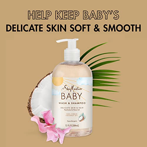 SheaMoisture Wash and Shampoo for Baby 100% Virgin Coconut Oil with Coconut Oil 13 oz
