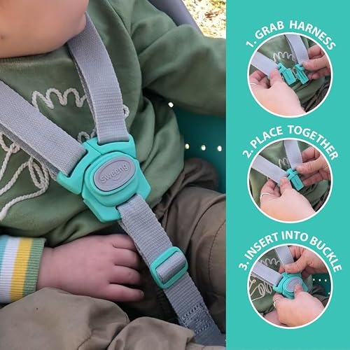 Sweeng Child Swing with Ease Z Adjust Harness Straps, Collapsible and Flexible Design, and Easy Hang Metal Hooks for Patio, Lawn, and Garden, Teal