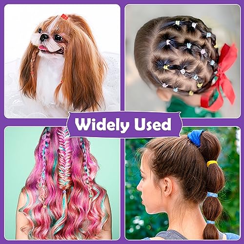 Auroray 32 Colors Small Hair Rubber Bands with 16 Styling Tools, 2000 Pcs Elastic Girl Baby Hair Ties, Mini Bands with Elastic Cutter, Hair Accessories Xmas Stuff for Girls Baby Toddlers Kids