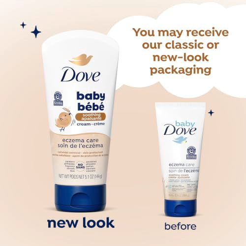 Dove Soothing Cream Eczema Care To Soothe Delicate Baby Skin No Artificial Perfume or Color, Paraben Free, Phthalate Free 5.1 oz