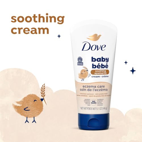 Dove Soothing Cream Eczema Care To Soothe Delicate Baby Skin No Artificial Perfume or Color, Paraben Free, Phthalate Free 5.1 oz
