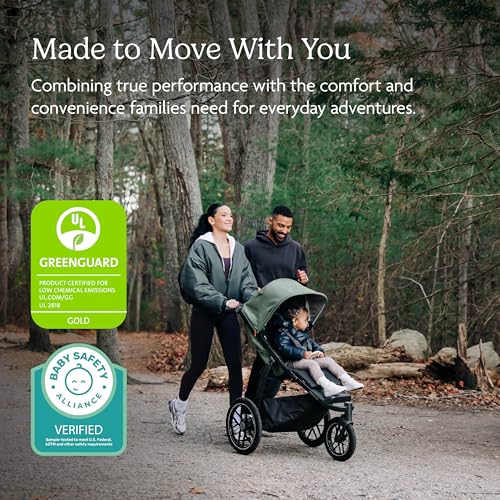 UPPAbaby Ridge V2 Jogging Stroller | All-Terrain Performance Suspension + Never-Flat Tires Built for Walking, Running + Trails | Water Bottle Holder Included | James (Black |Carbon Frame)