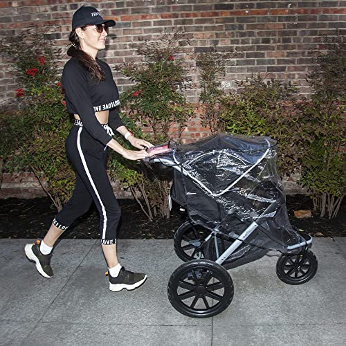 Jeep Jogging Stroller Weather Shield, Baby Rain Cover, Universal Size to fit most Jogging Strollers, Waterproof, Windproof, Ventilation,Protection, Pram,Vinyl, Clear, Plastic