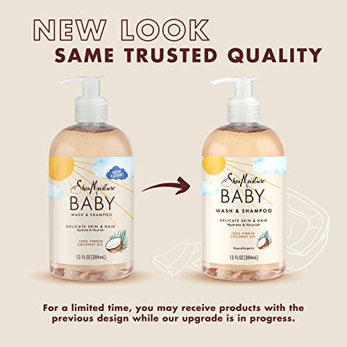 SheaMoisture Wash and Shampoo for Baby 100% Virgin Coconut Oil with Coconut Oil 13 oz