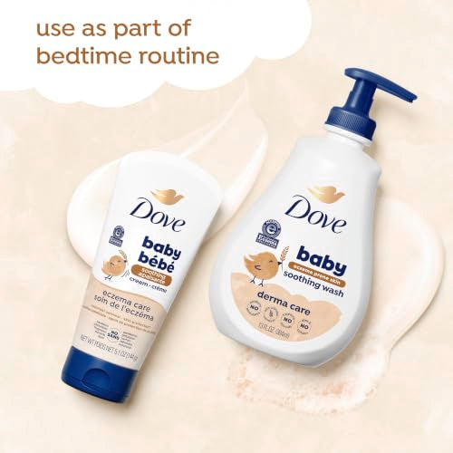 Dove Soothing Cream Eczema Care To Soothe Delicate Baby Skin No Artificial Perfume or Color, Paraben Free, Phthalate Free 5.1 oz
