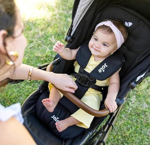 Joie Baby, Ginger and Rue Travel System – 4-in-1 Travel System with Lightweight Baby Car Seat and an Included Anti-Rebound Base for Easy Install and Height-Adjustable Stroller (Shale Dark)