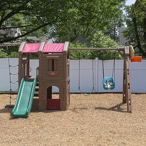 Step2 Infant to Toddler Swing, Baby Outdoor Swing, Backyard Bucket Style Swing Seat, Secure Harness, Outside Weather-Resistant Rope, Attach to Playset, For Toddlers 9 Months -3 Years Old