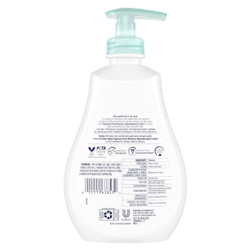 Baby Dove Sensitive Skin Care Baby Wash Fragrance Free Moisture For Baby Bath Time Fragrance Free and Hypoallergenic, Washes Away Bacteria 13 fl oz