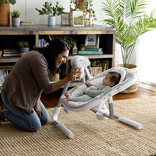 Ingenuity Anyway Sway 5-Speed Multi-Direction Portable Foldable Baby Swing & Infant Seat with Vibrations, Nature Sounds, 0-9 Months 6-20 lbs (Ray)