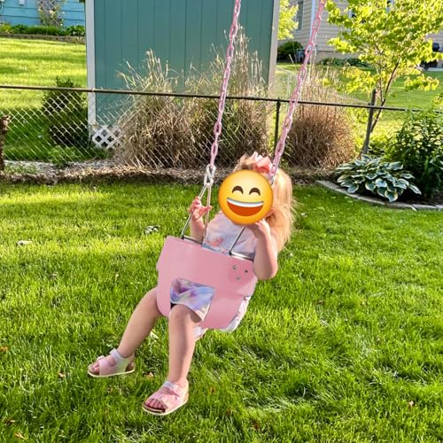 KINSPORY Toddler Swing, Full Bucket Baby Swing Seat & Iron Chains (Pink)